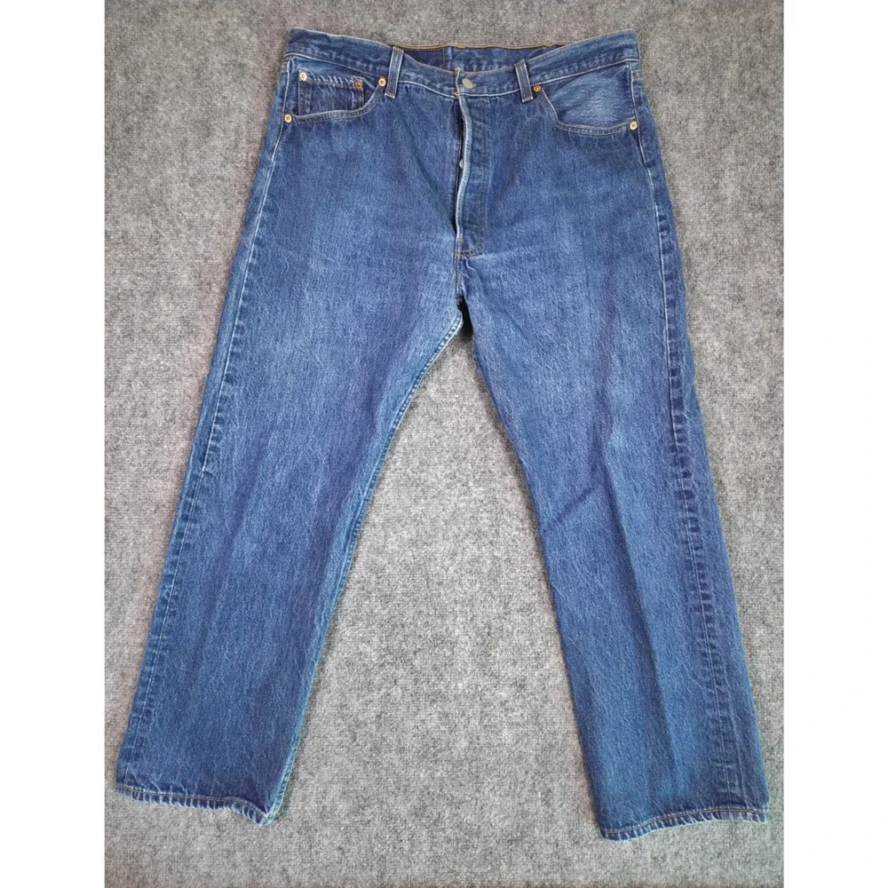 Vintage 90s Levi's 501 Jeans Mens 40x32 Blue Button Fly Denim Made in USA 555